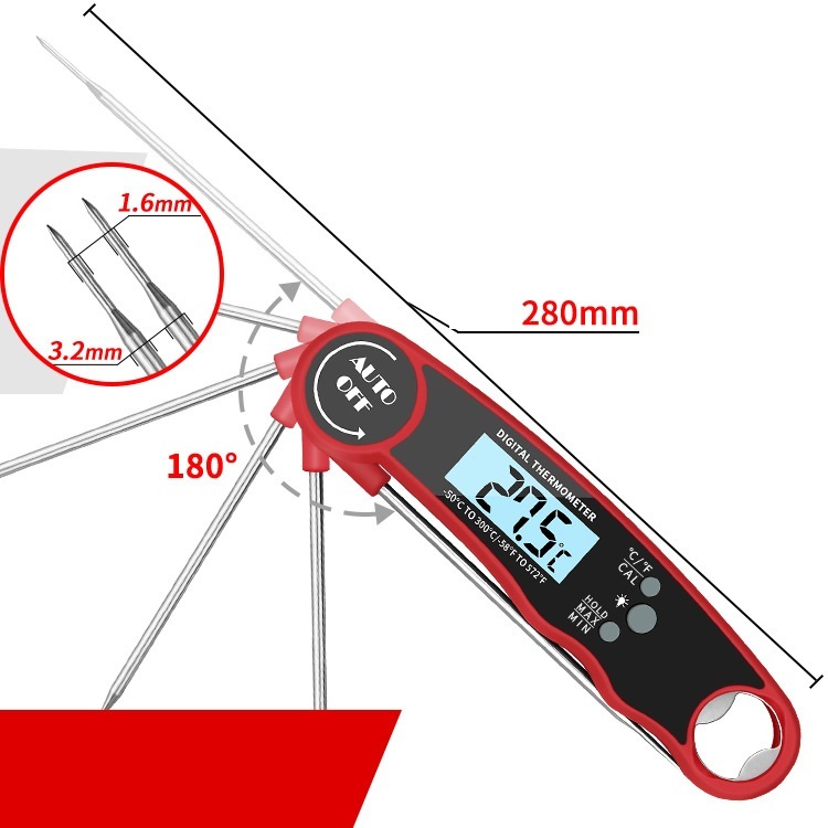 Folding Kitchen Food Thermometer Electronic Food Grill Thermometer - Image 5