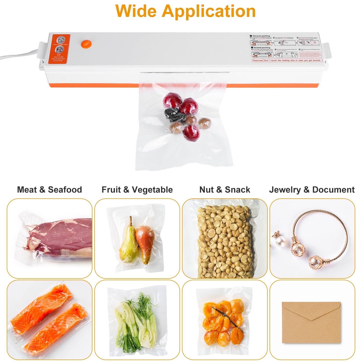 Electric Vacuum Sealer Machine Household Automatic Food Vacuum Sealer Quick Sealing System Machine For Food Dry Moist Food - Image 10