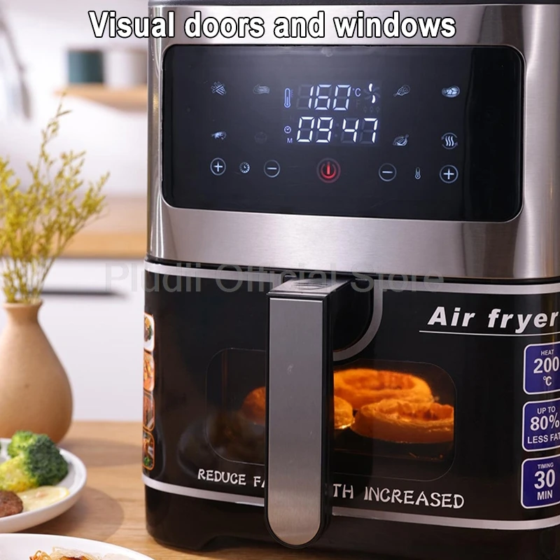 1400W 6L Smart Air Fryer Oven Large Capacity 360 Hot Air Circulation Transparent Window Healthy Cook for Home Kitchen Appliance - Image 3